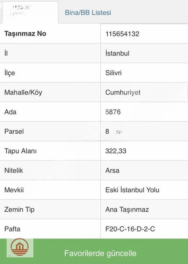 SİLİVRİ'NİN MERKEZİNDE 322 M2 GÜNEY DOĞU CEPHELİ KÖŞE BAŞI ARSA