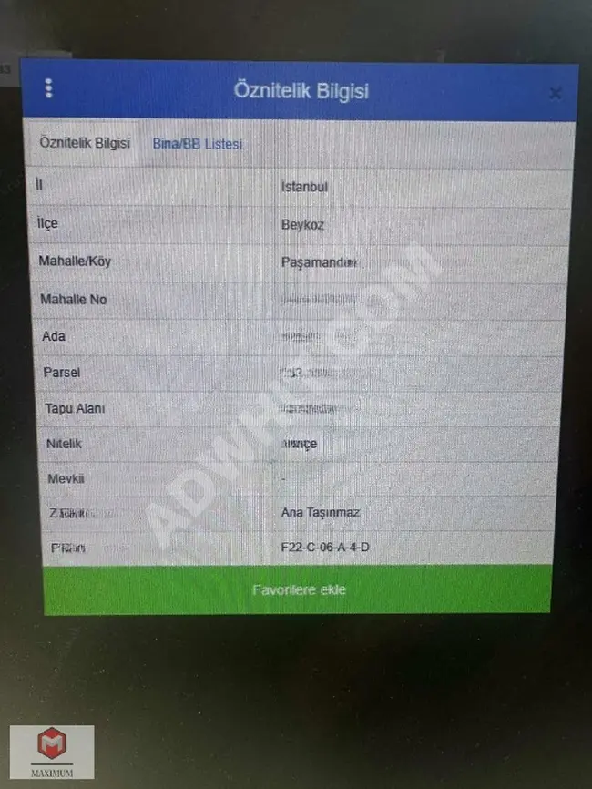 BEYKOZ PAŞAMANDRADA SATILK ARSA