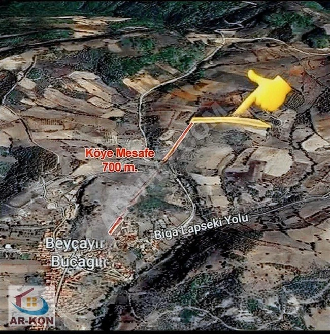 AR-KON DAN LAPSEKİ BEYÇAYIRDA ÇAPLI MUVAFAKATNAMELİ UYGUN FİYATA