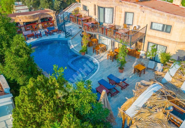 Suitable villa for sale in the Kas area of Antalya, boutique hotel and restaurant.