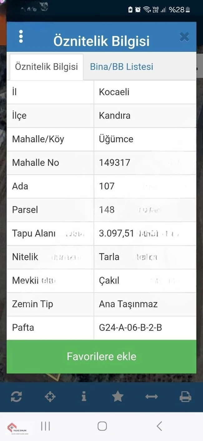 KANDIRA ÜĞÜMCE'DE YERLEŞİM ALANINA YAKIN KONUMDA SATILIK ARAZİ