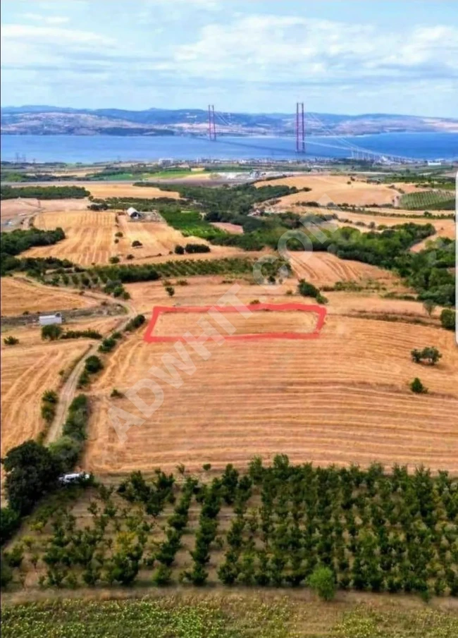 للبيع ارض زراعية بمساحة 2.178 متر مربع يطل على البحر في Çanakkale Lapseki