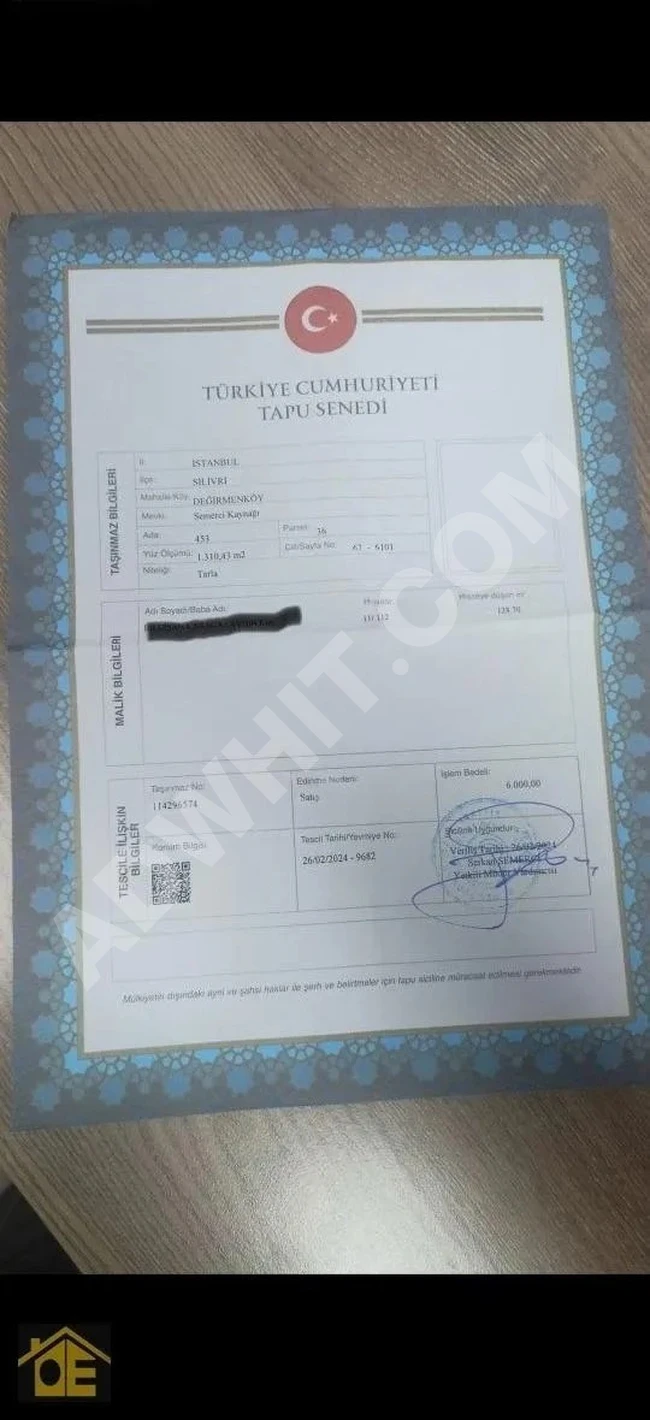 Ozan'dan Silivri Değirmenköy'de Yatırımlık Tarla