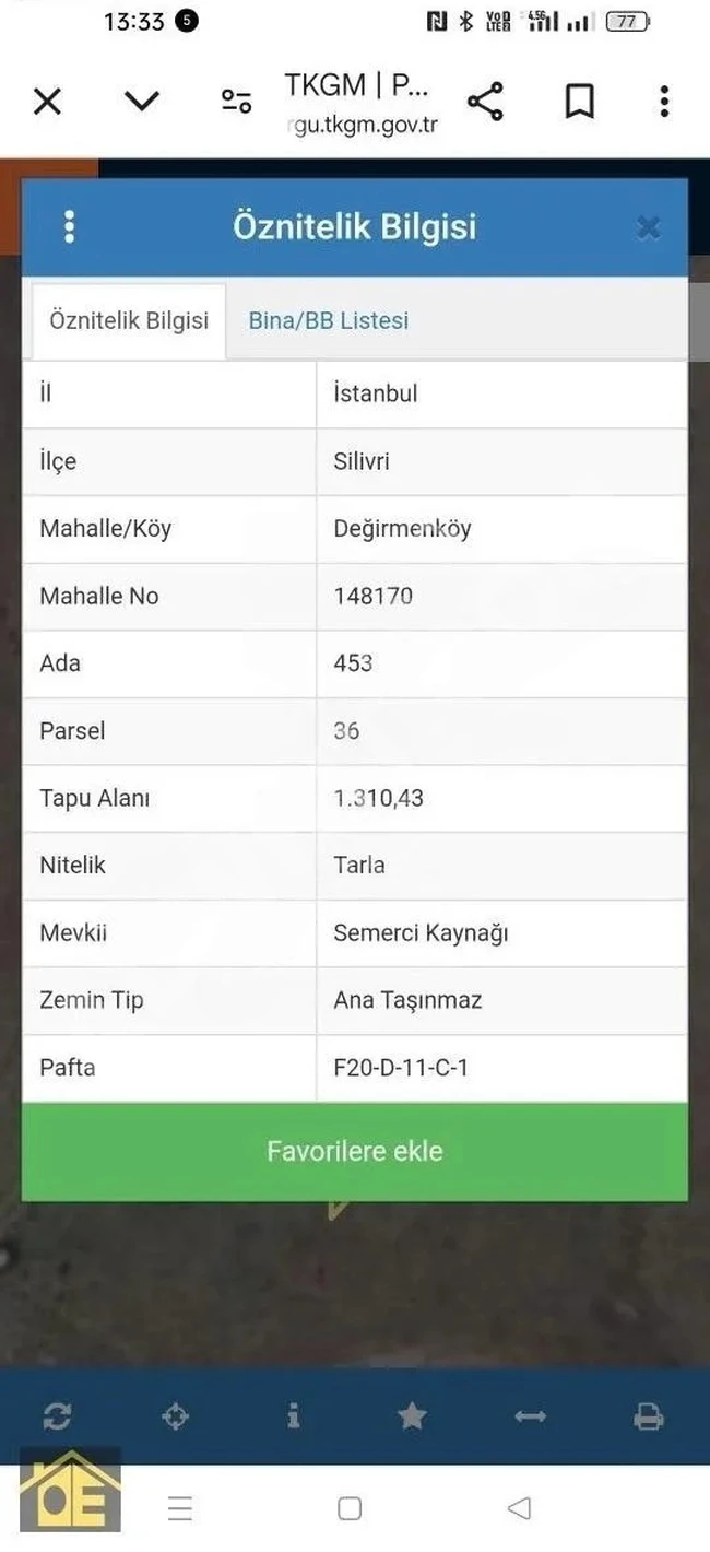 Ozan'dan Silivri Değirmenköy'de Yatırımlık Tarla