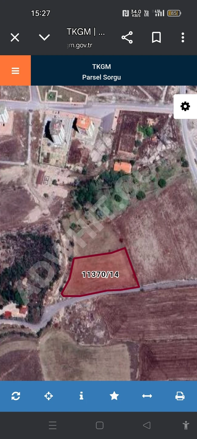 أرض زراعية مشتركة للاستثمار في Kayseri Melikgazi Germir بمساحة 552 متر مربع
