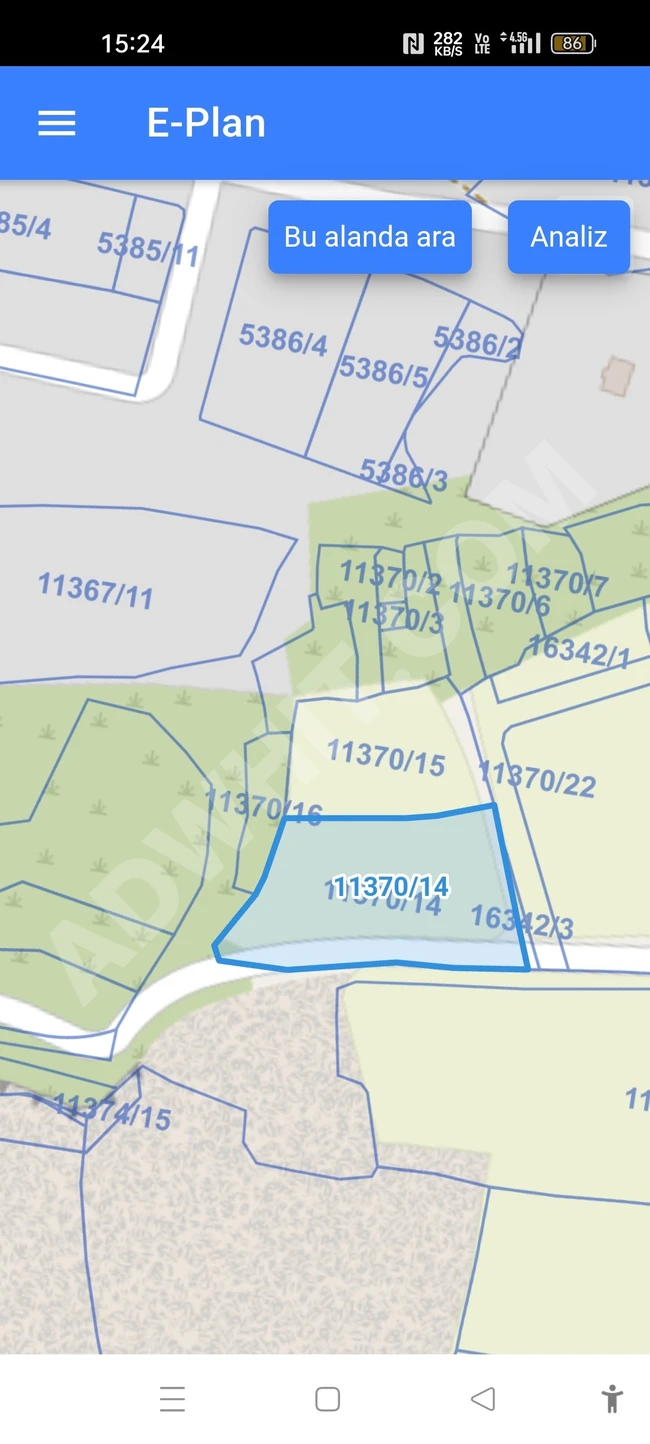 أرض زراعية مشتركة للاستثمار في Kayseri Melikgazi Germir بمساحة 552 متر مربع