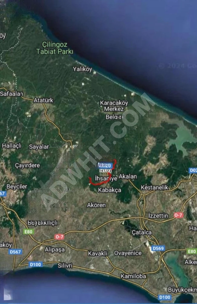 ÇATALCA İHSANİYEDE SATILIK 455m2 HİSSELİ ARAZİ