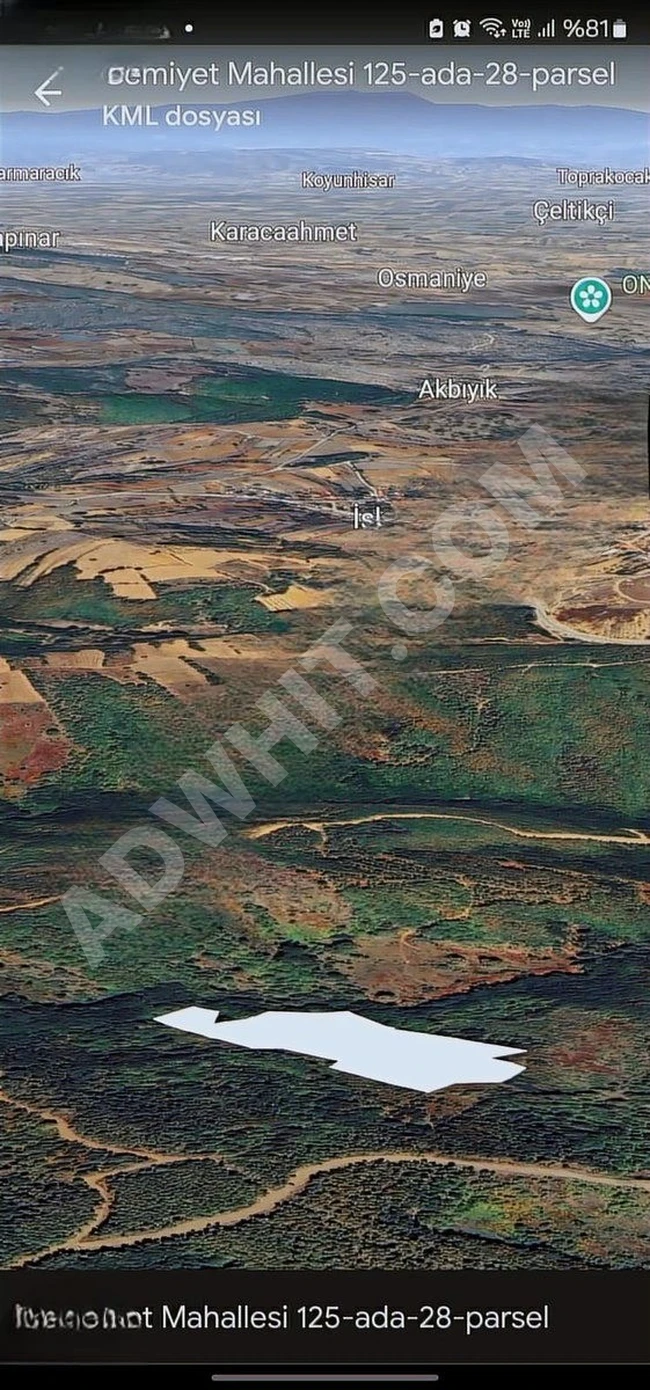 BURSA İNEGÖL CEMİYET 'DE TEK TAPU 23.920 M2 FIRSAT YER