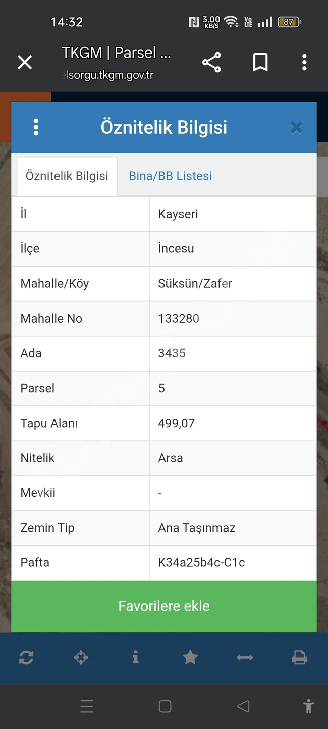 قطعة أرض استثمارية بمساحة 499 م² في حي Zafer
