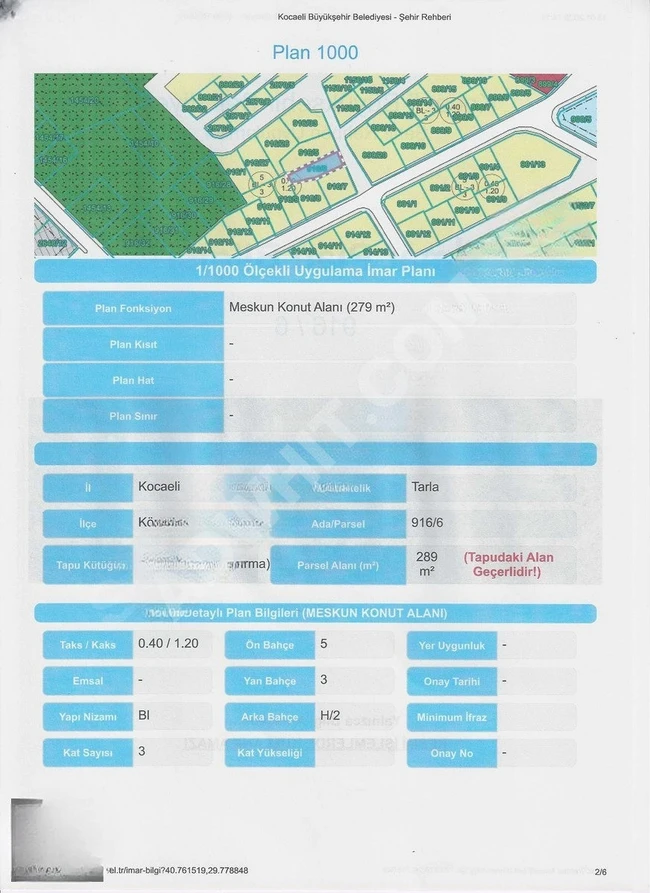 YATIRIMLIK ARSA KOCAELİ KÖRFEZDE 289m2