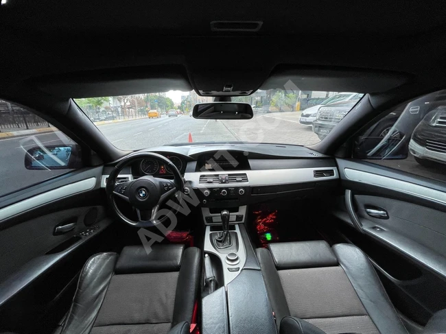 سيارة BMW E60 520d M SPORT موديل 2007 - مرايا كهربائية NBT جنوط M5