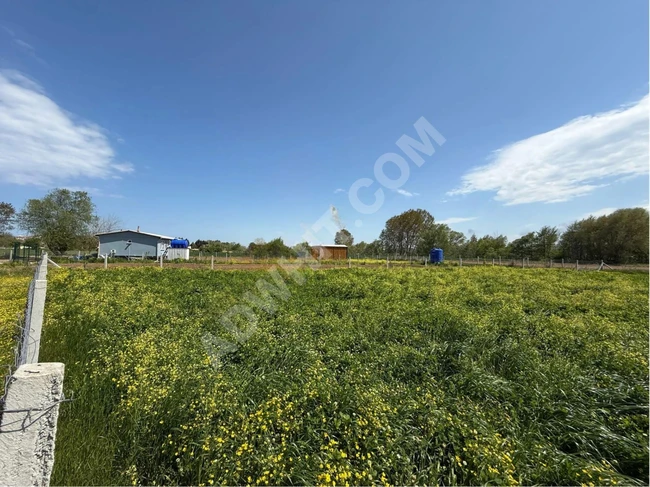 Land opportunity for sale with an area of 1617 square meters and a building permit, near Lake Balık, on the urban planning border in Çatalca Karacaköy village.