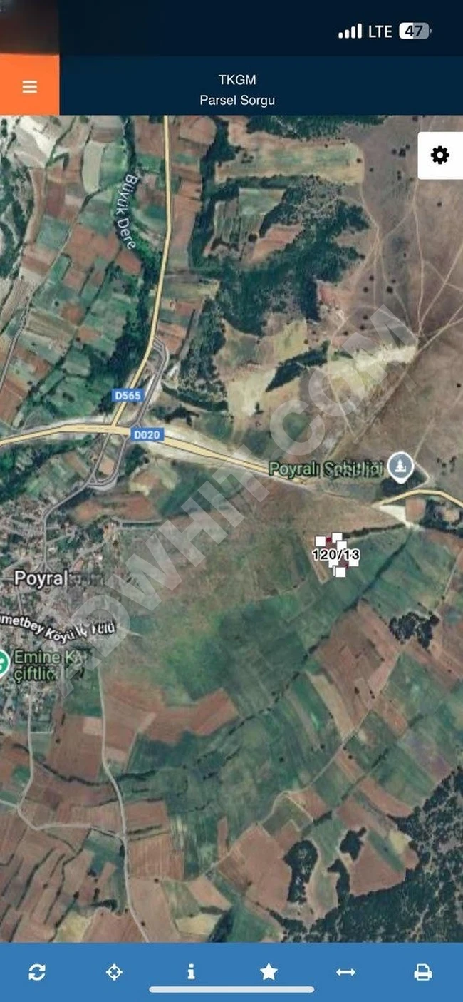 PINARHİSAR POYRALI CADDEYE İKİNCİ TEK TAPU 5.000 M2 ARAÇ TAKASLI