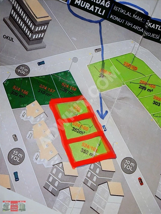 MURATLI MERKEZ'DE 1055M2 24 DAİRELİK ÇOK UYG FİYATA FIRSAT ARSA