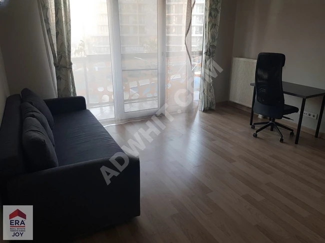 Furnished apartment for rent 1+1 with a balcony overlooking the sea in TUZLA EVORA B Block.