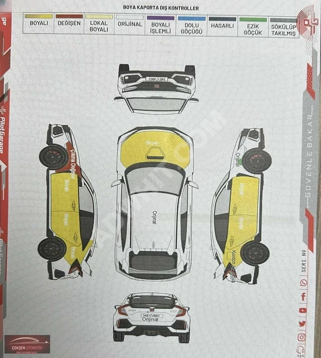 2017 MODEL CİVİC 1.6i VTEC EXECUTİVE + SUNROOF+ HAYALET+ISITMA