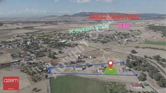 Land licensed for building a villa for sale in EDİRNE ENEZ KÜÇÜKEVREN area
