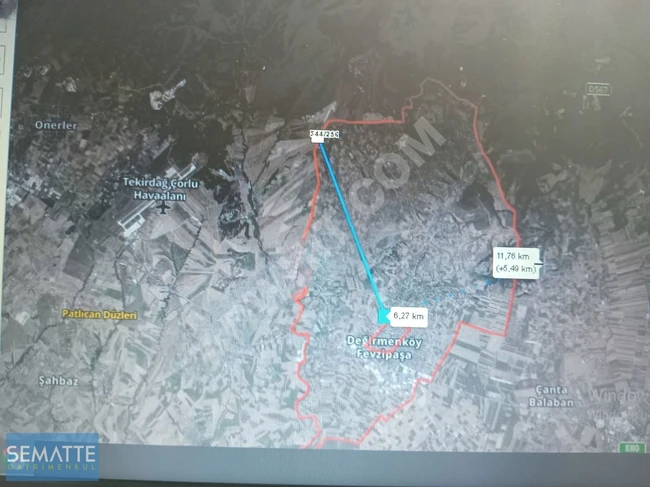 SATILIK TARLA SILIVRI DEĞIRMENKÖYDE 595 M2