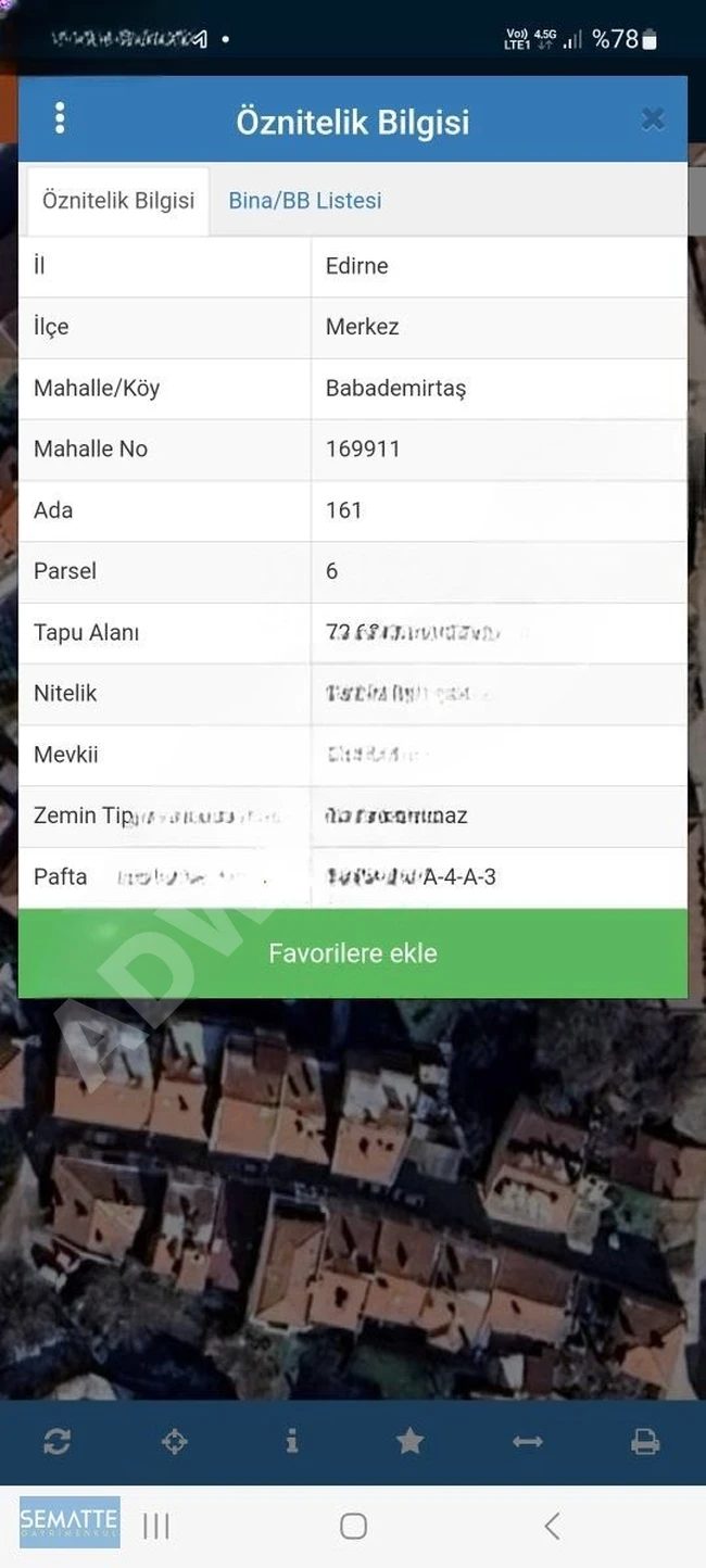 SATILIK MÜSTAKİL İMARLI ARSA EDİRNE MERKEZDE 73 M2