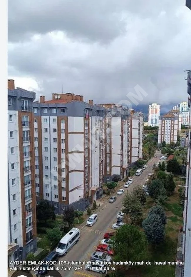 شقة للبيع بمساحة 75 متر مربع 2+1 - الطابق العاشر داخل مجمع سكني بالقرب من المطار في حي Arnavutköy Hadımköy