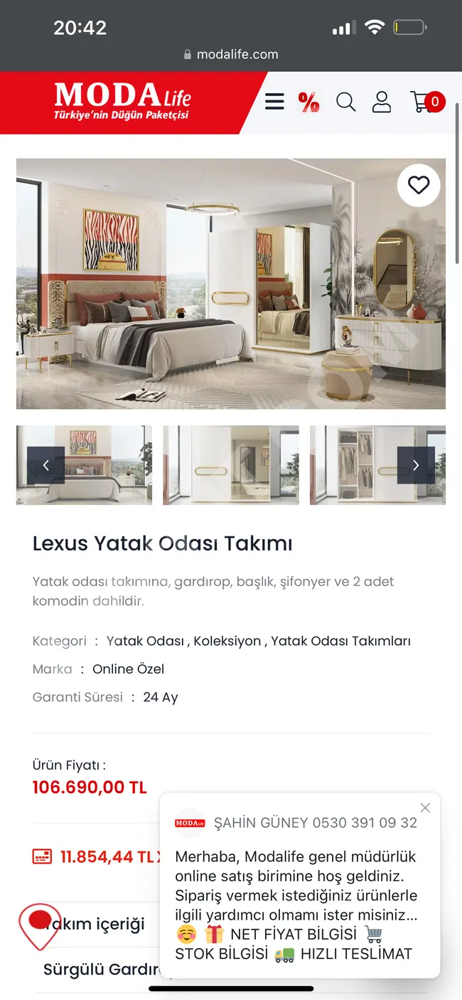 Lexus Yatak Odası Takımı