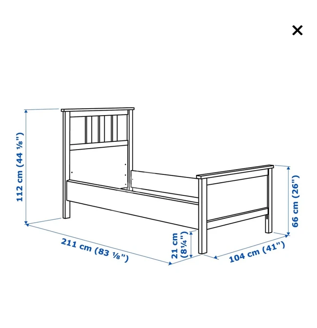 Tek kişilik yatak takımı, yatak örtüsü ve yastık, IKEA'dan.