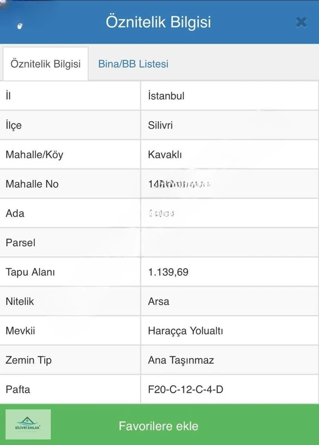 KAVAKLI DA MÜSTAKİL VİLLA İMARLI ARSA 1140m2
