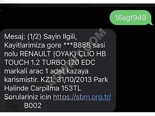 2013 CLIO TOUCH 1.2TURBO/ 157.000KM/ OTOMATİK/ BOYASIZ DEĞİŞENSZ
