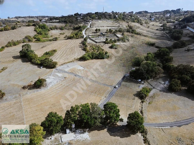 Agricultural land plots for sale with areas of 600-800-1200 square meters in Istanbul Catalca Celepköy.