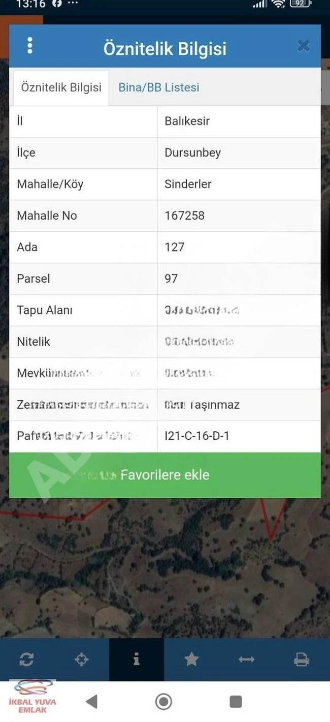 BALIKESİR DURSUNBEY'DE SİNDERLERDE 2471 m2 SATILIK TARLA ...