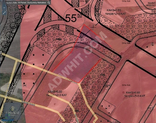 ARNAVUTKÖY DURSUNKÖYDE TOKİ KONUTLARINA KOMŞU 600 M2 ARSA