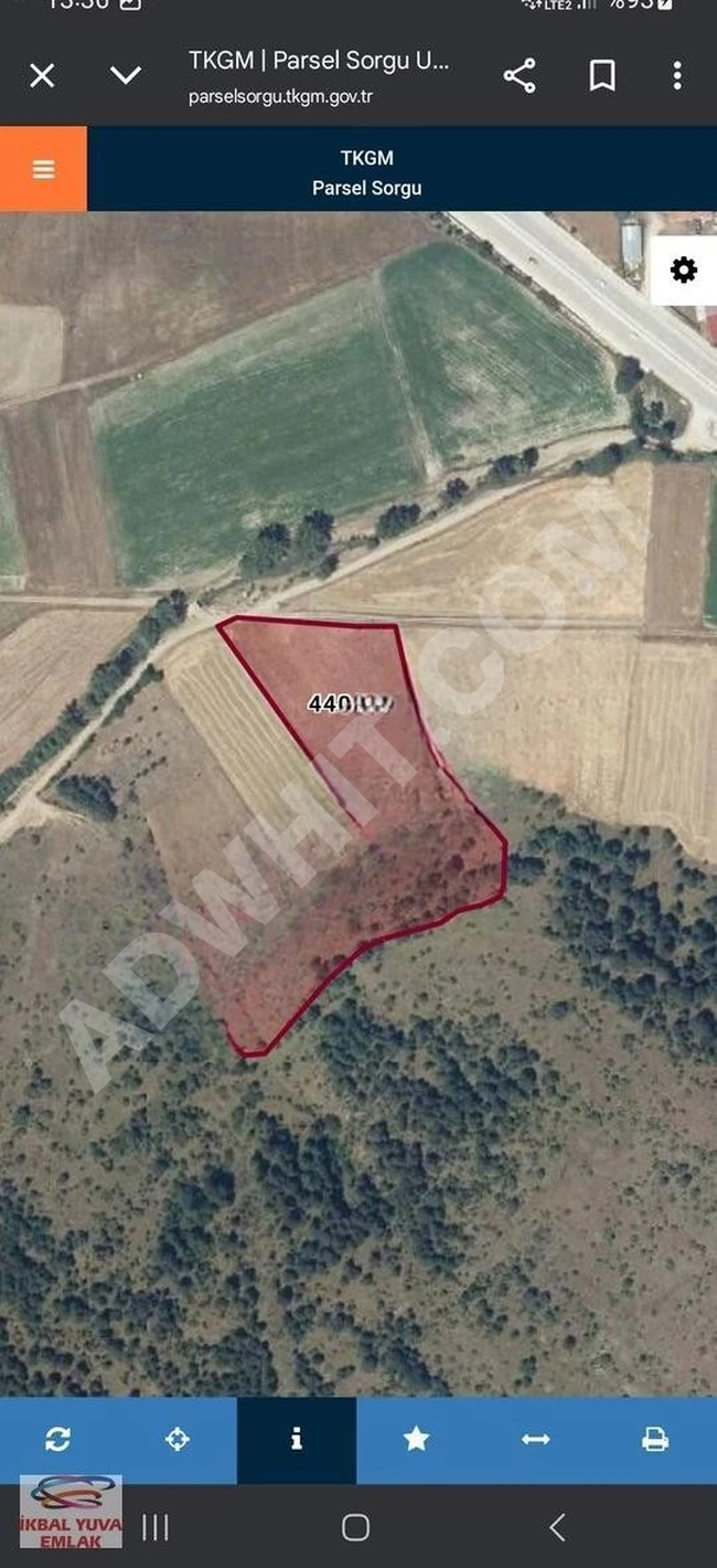 Agricultural land with an area of 17,744 square meters, located 250 meters from the village in SEYDİLER, YAĞLAR neighborhood.
