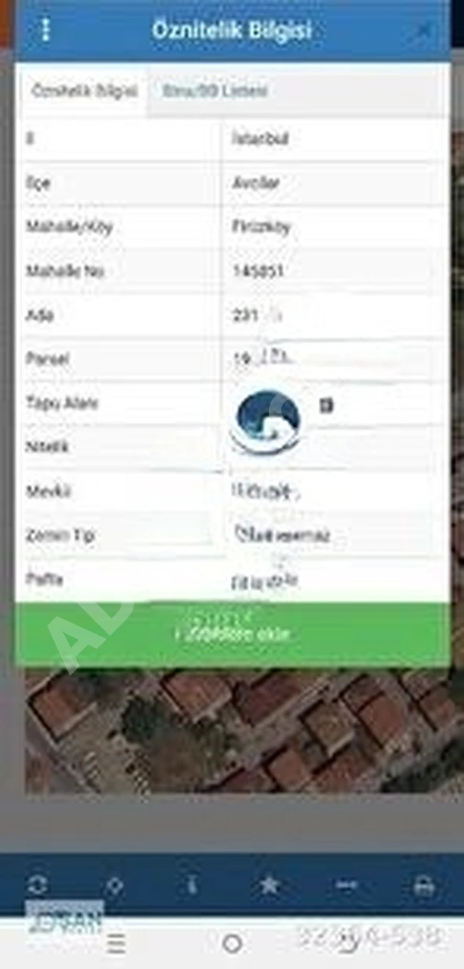 أرض للبيع في AVCILAR حي FİRÜZKÖY
