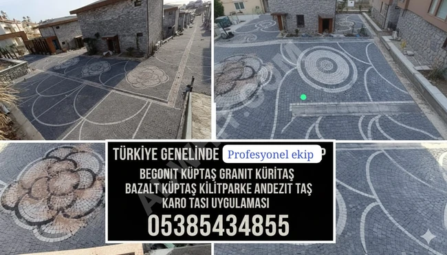 Parke taşı begonit taş zemin döşeme Mersin 