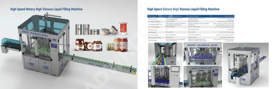 Yüksek viskoziteli sıvılar için yüksek hızlı döner dolum makinesi