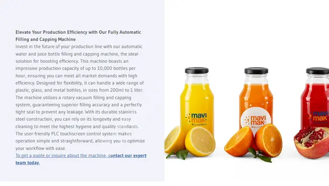 Vakumlu sıvı dolum ve kapak kapama için otomatik makine