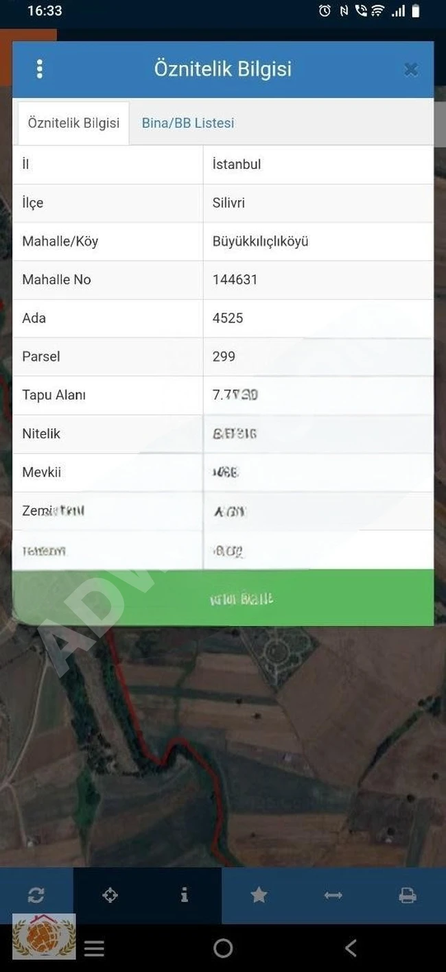 SİLİVRİ BÜYÜKKILIÇLİ KÖYÜNDE 7758 M2 YOLU OLAN TARLA