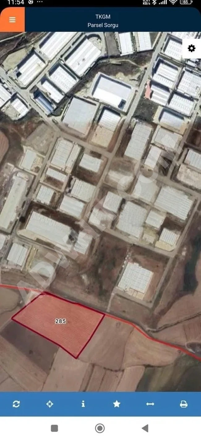 Agricultural land for sale with an area of 42,000 square meters in the Malkara industrial area.