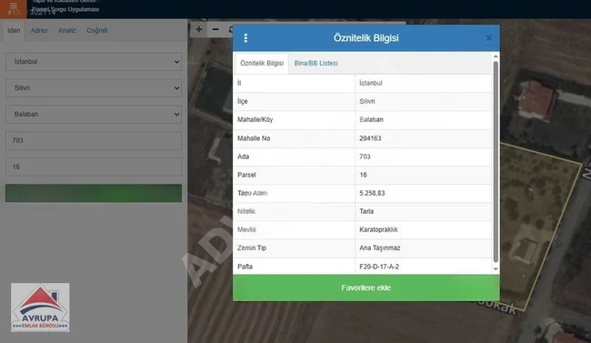 AVRUPA EMLAK'TAN | SİLİVRİDE İMARLI,KAÇIRILMAYACAK FIRSAT!