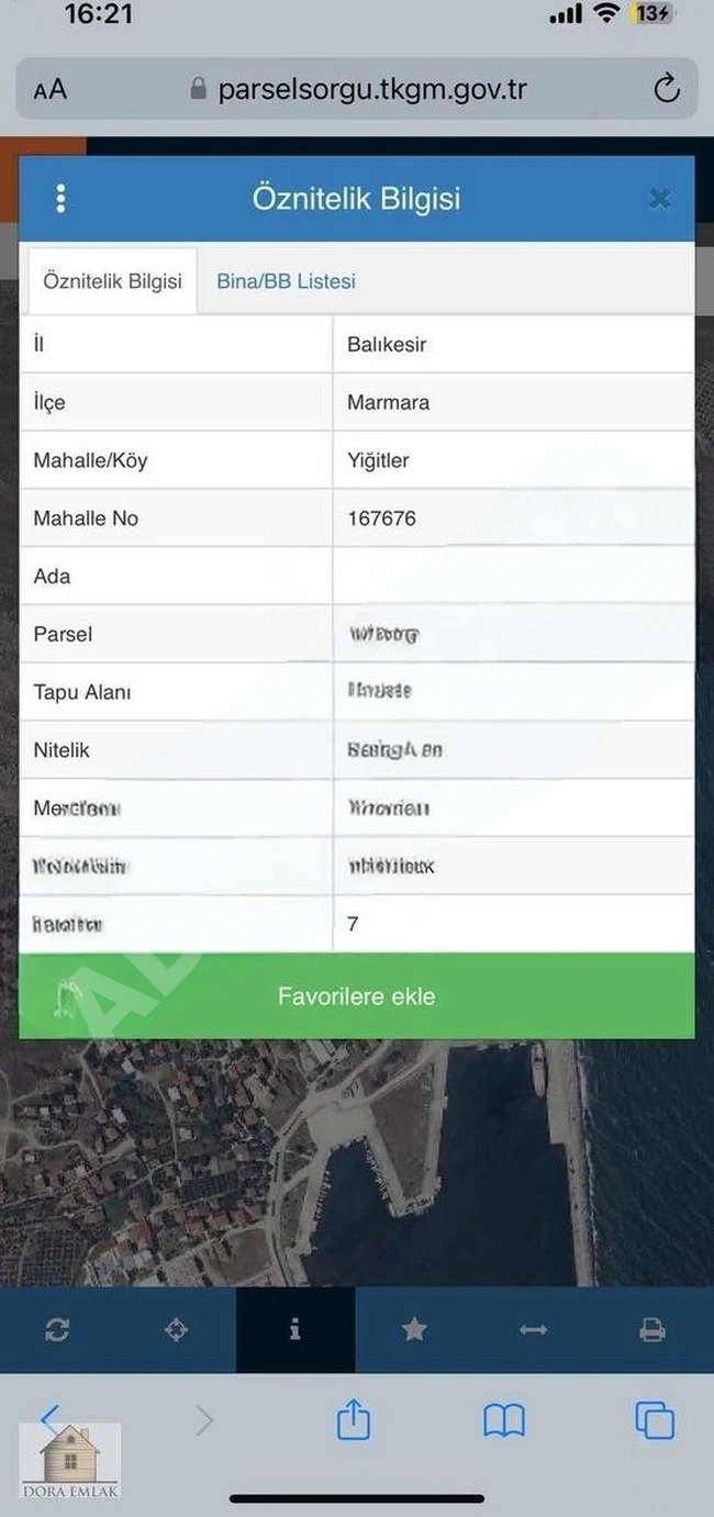 AVŞA ADASINDA YATIRIMLIK FIRSAT MARİNAYA YÜRÜME MESAFESİNDE