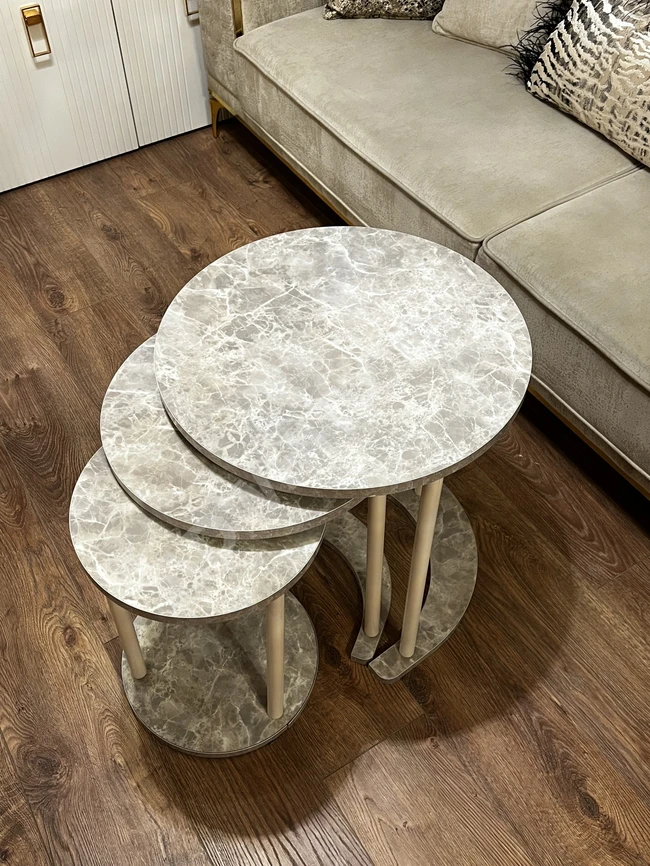 Üç adet üç katlı Lexus küçük sehpa (Zigon Sehpa)