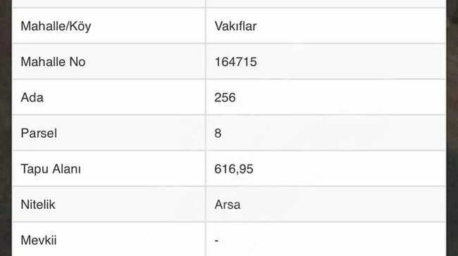 TEKİRDAĞ VAKIFLARDA 617.00m2 SATILIK ARSA