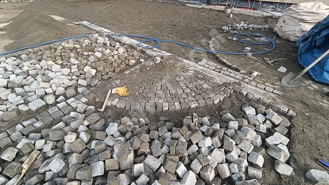 İzmit Kocaeli doğal granit küptaş begonit küptaş uygulama 