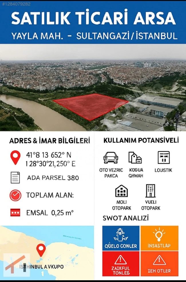 Agricultural land designated for small-scale industrial construction for sale