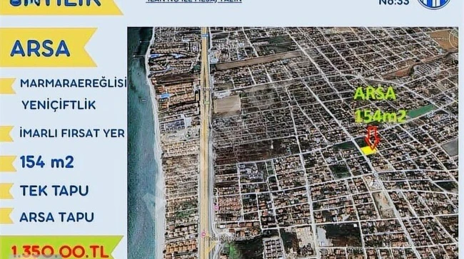 An unmissable opportunity! Land with an area of 154 square meters with a building permit in the center of Yeniçiftlik.