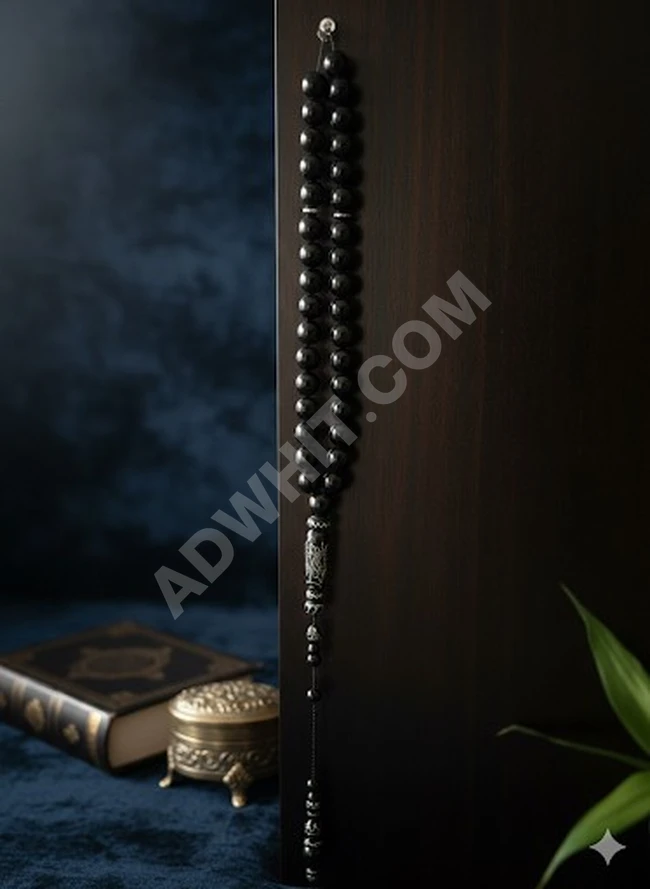 Orijinal doğal siyah antik kehribar tesbih.