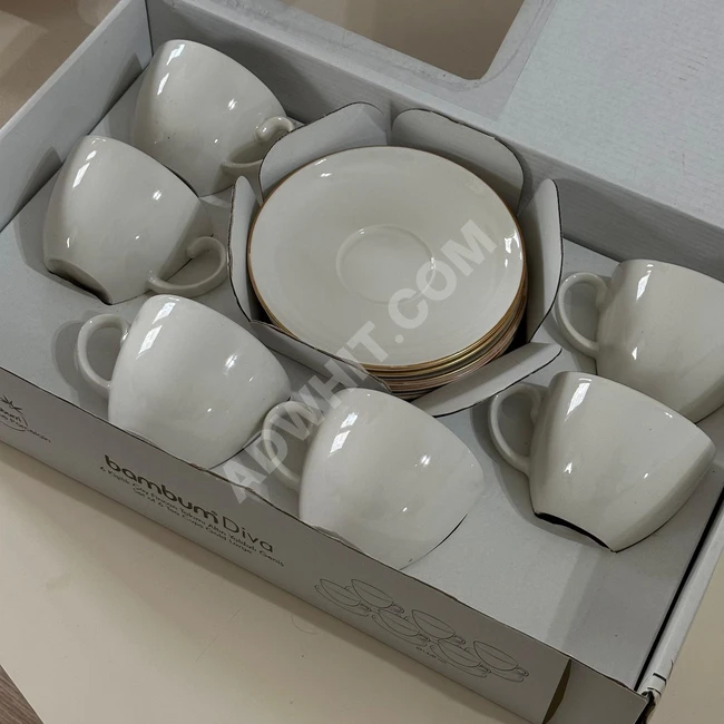 6'll Fincan Takimi - Sifir Gibi, Altin Detayli