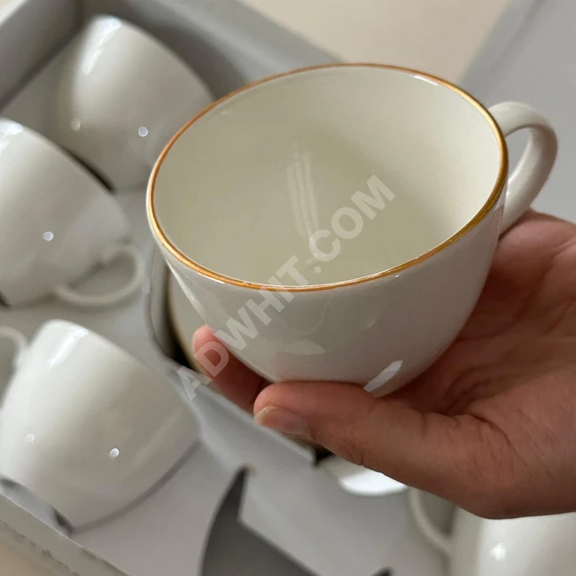 6'll Fincan Takimi - Sifir Gibi, Altin Detayli