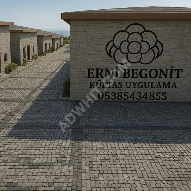 Begonit küptaş zemin döşeme uygulama ekibi Halil usta Elazığ 