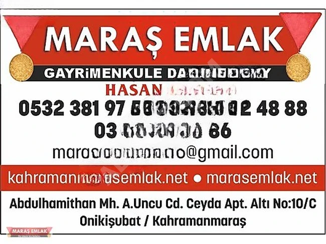 MARAŞ EMLAKTAN ÇOK YAŞAR DA SATILIK TEK TAPU TATLA